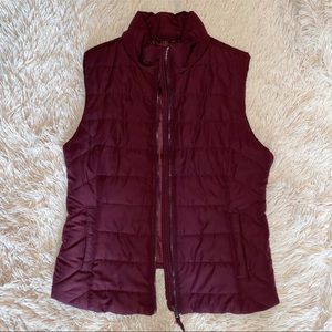 Maroon Zip Up Vest